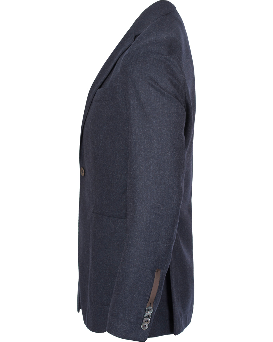Herre | Dressjakker | Oscar Jacobson | Einar Flannel Blazer Ink Blue