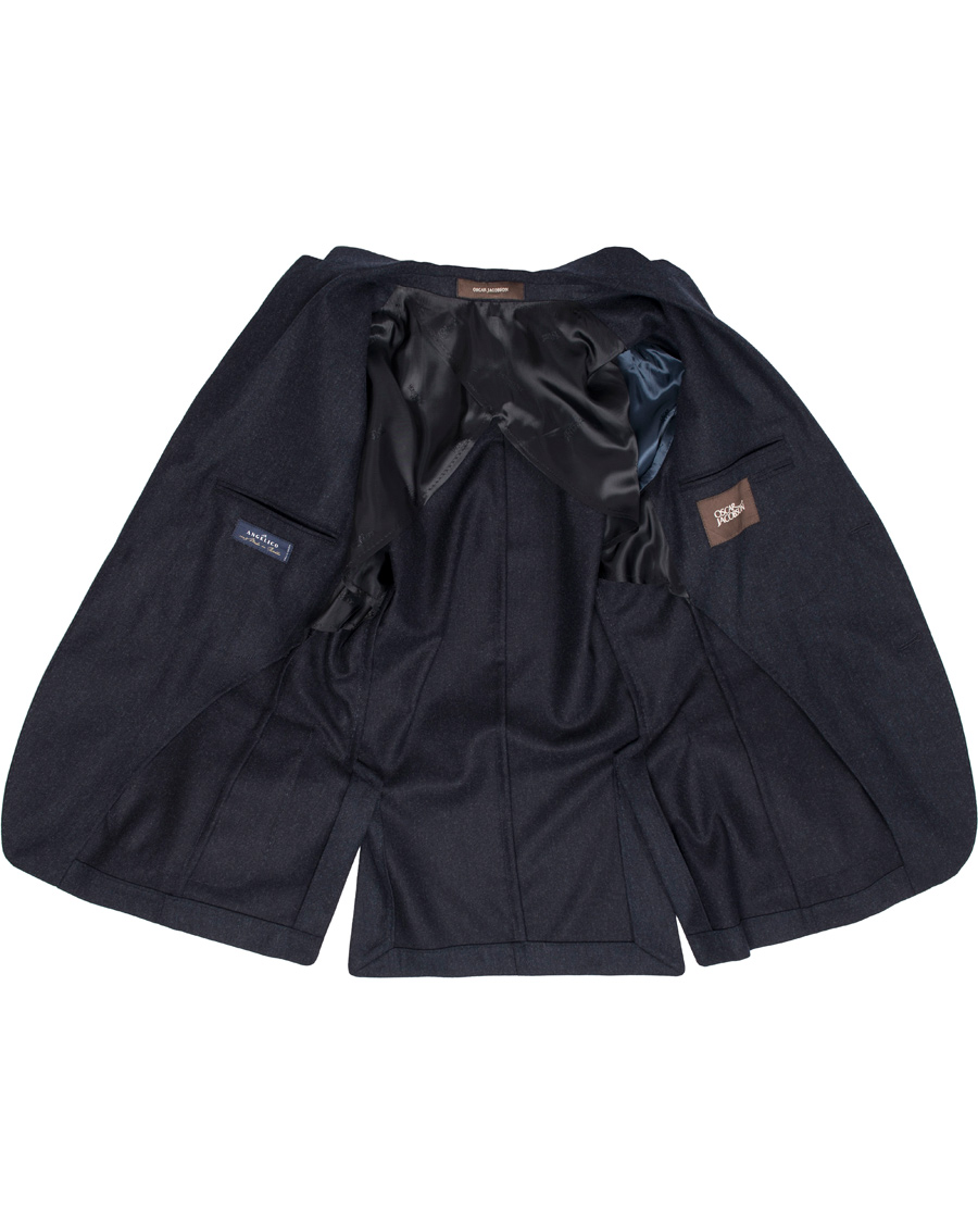 Herre | Dressjakker | Oscar Jacobson | Einar Flannel Blazer Ink Blue