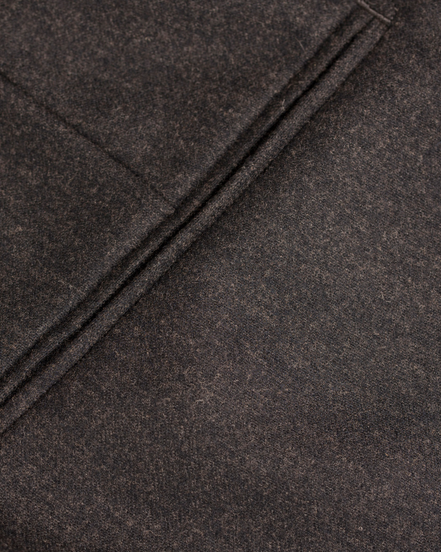 Herre | Bukser | Oscar Jacobson | Dean Turn Up Flanel Trousers Dark Brown 52