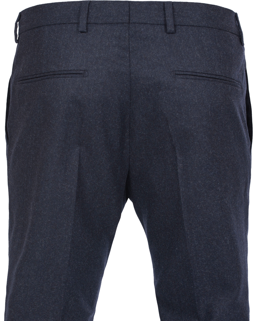 Herre | Bukser | Oscar Jacobson | Dean Turn Up Flanel Trousers Ink Blue 50