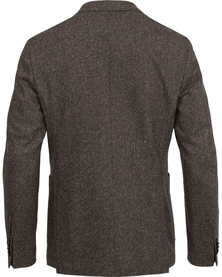 Herre | Dressjakker | Oscar Jacobson | Einar Lambswool Blazer Dark Brown 52