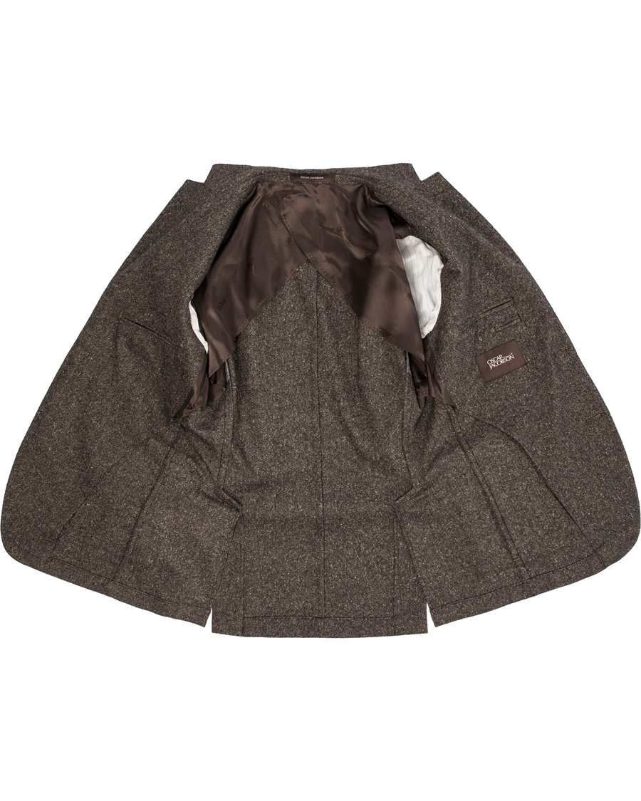 Herre | Dressjakker | Oscar Jacobson | Einar Lambswool Blazer Dark Brown 52