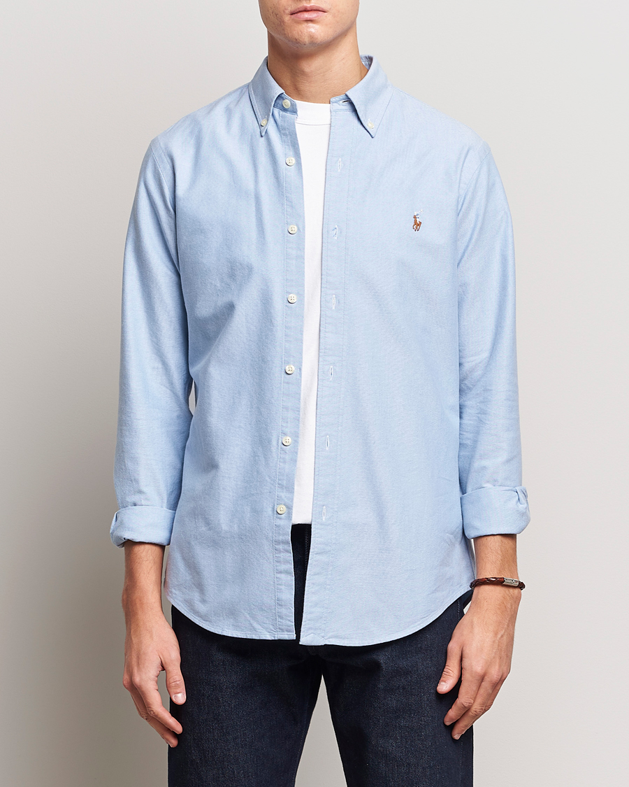 Herre | Polo Ralph Lauren | Polo Ralph Lauren | Custom Fit Oxford Shirt Blue