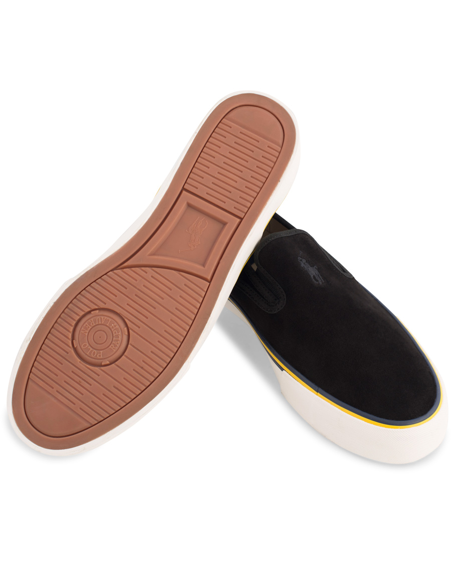 Herre | Polo Ralph Lauren Mytton Slip On Sneaker Black Suede | Polo Ralph Lauren | Mytton Slip On Sneaker Black Suede