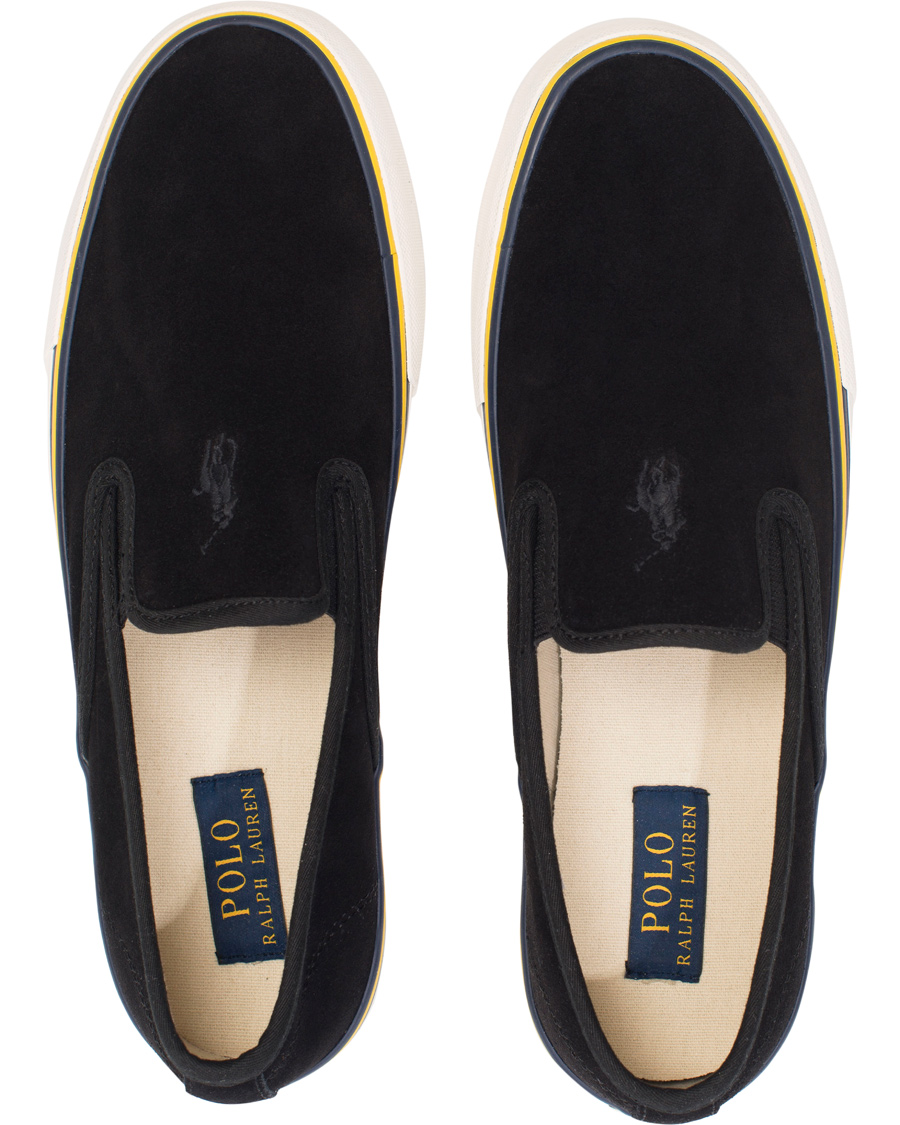 Herre | Polo Ralph Lauren Mytton Slip On Sneaker Black Suede | Polo Ralph Lauren | Mytton Slip On Sneaker Black Suede