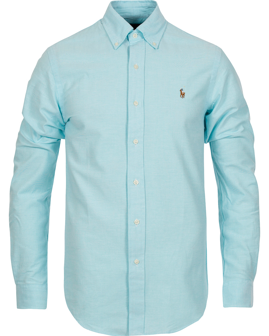 Polo Ralph Lauren Slim Fit Spring Oxford Shirt Aegean Blue hos CareOfCarl.n