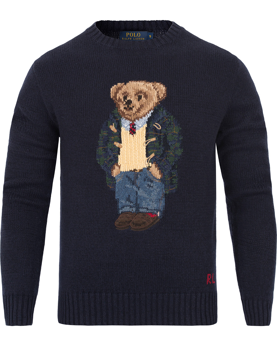 Herre | Gensere | Polo Ralph Lauren | Cotton Knit Bear Sweater Blue