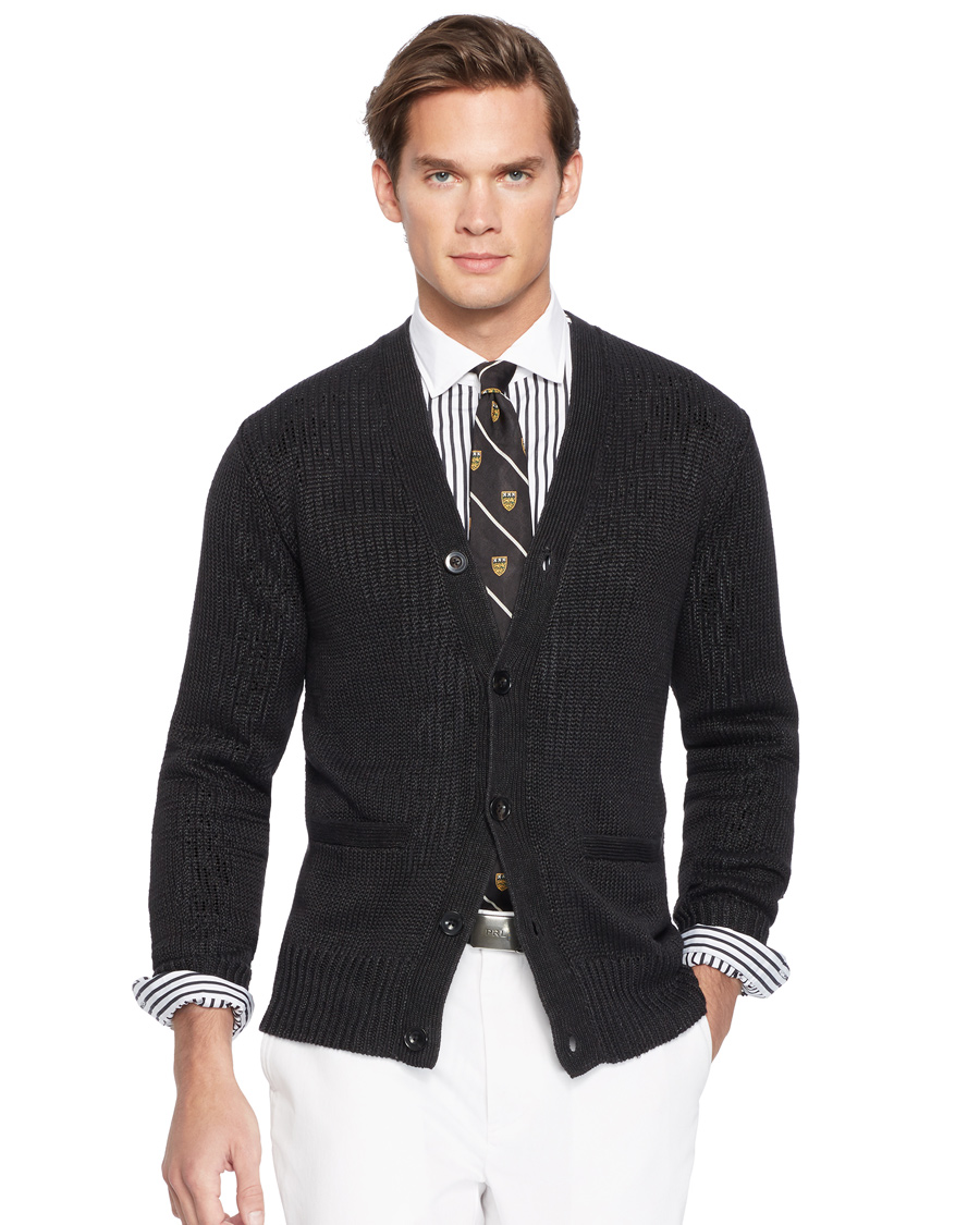 Herre | Gensere | Polo Ralph Lauren | Linen Cardigan Polo Black