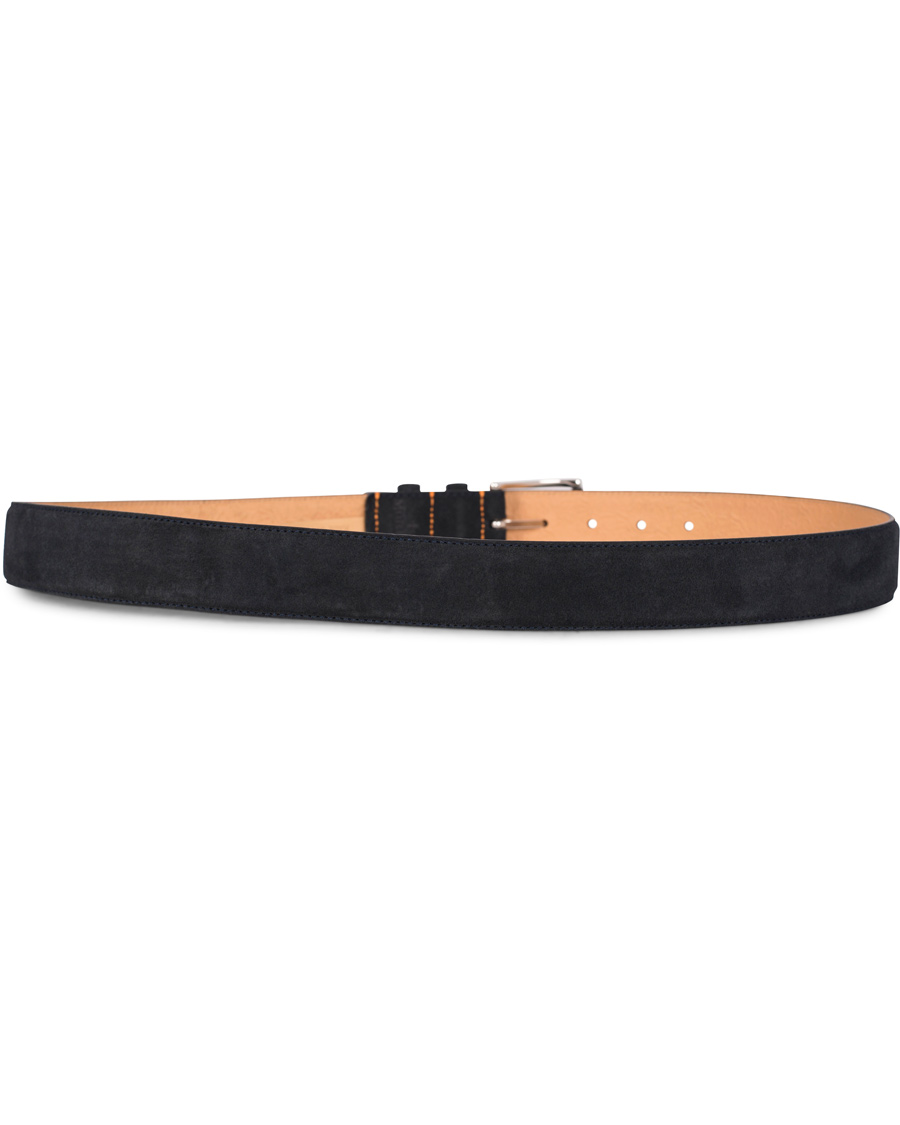 Herre | Morris Suede 3,5 cm Belt Dark Blue | Morris | Suede 3,5 cm Belt Dark Blue