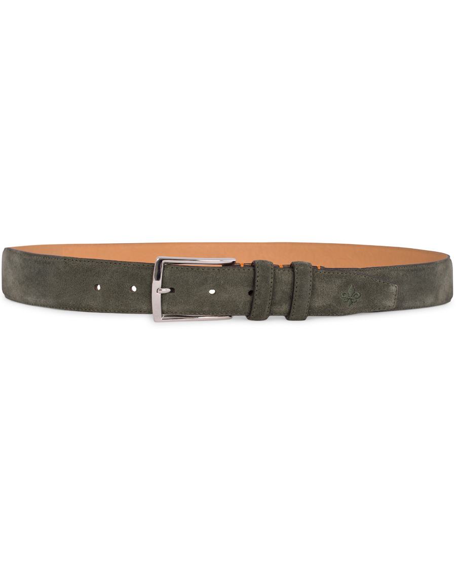 Herre | Morris Suede 3,5 cm Belt Olive | Morris | Suede 3,5 cm Belt Olive