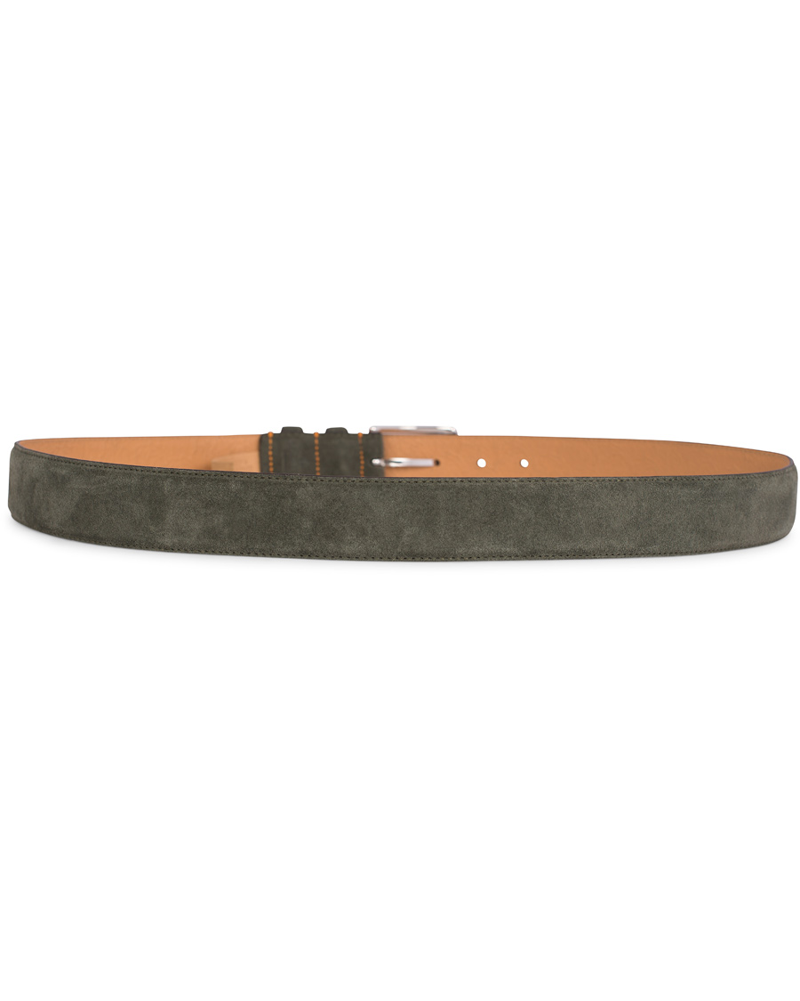 Herre | Morris Suede 3,5 cm Belt Olive | Morris | Suede 3,5 cm Belt Olive