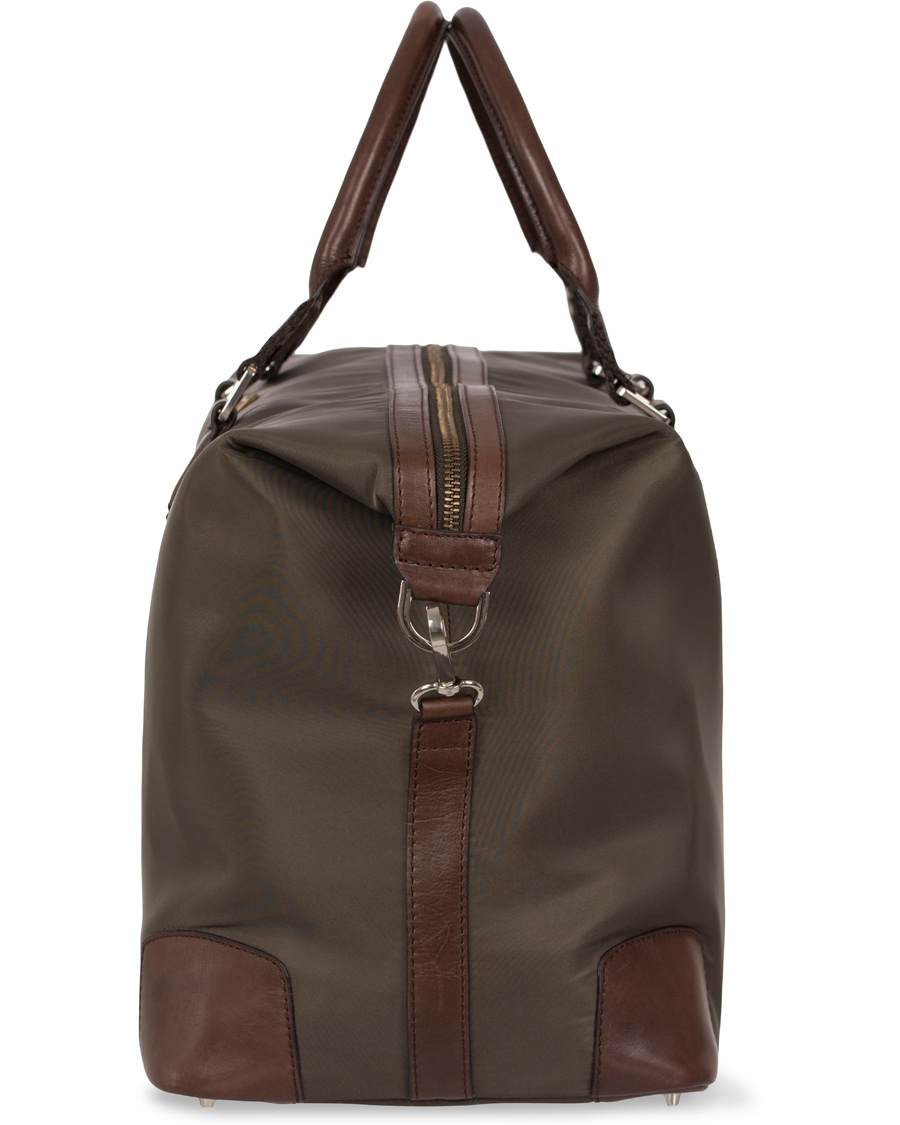 Herre | J.Lindeberg S-Bag 50001 Nylon/Leather Weekendbag Military Green | J.Lindeberg | S-Bag 50001 Nylon/Leather Weekendbag Military Green