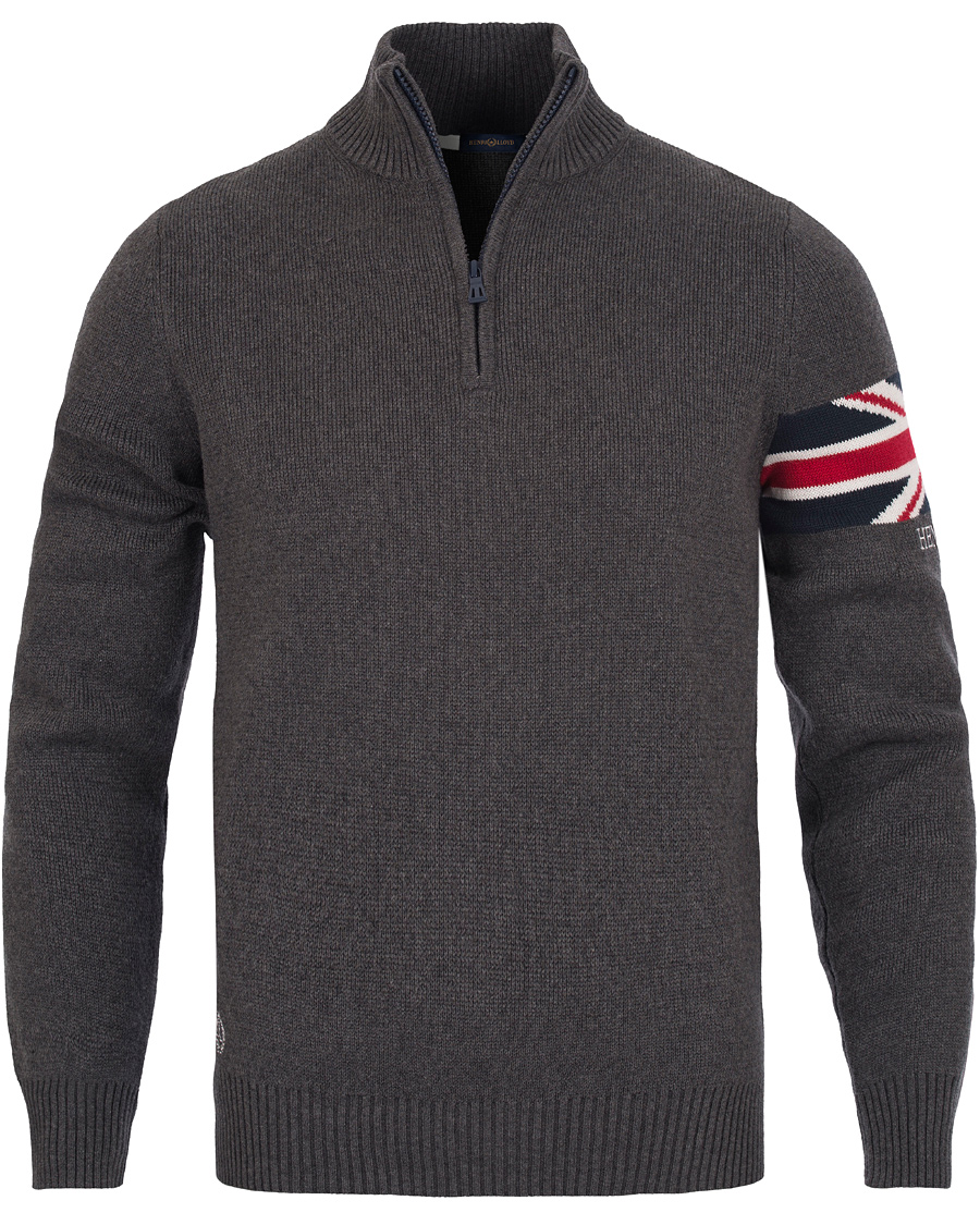 Herre | Gensere | Henri-Lloyd | Henri Lloyd Arley Regular Half Zip Knit Sweater Graphite