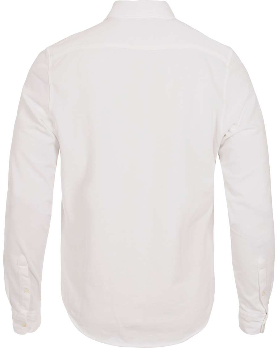 Herre | Skjorter | Stenströms | Pique Long Sleeve Shirt White