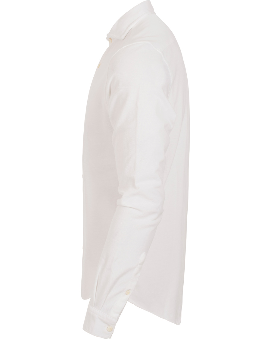 Herre | Skjorter | Stenströms | Pique Long Sleeve Shirt White