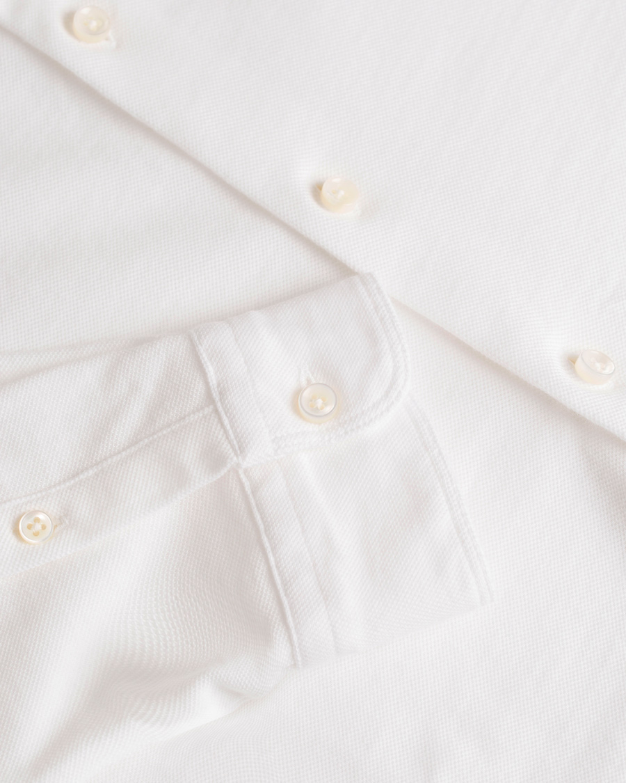 Herre | Skjorter | Stenströms | Pique Long Sleeve Shirt White