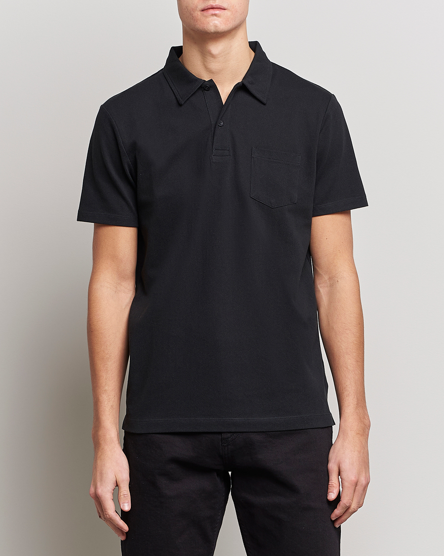 Herre | Best of British | Sunspel | Riviera Polo Shirt Black