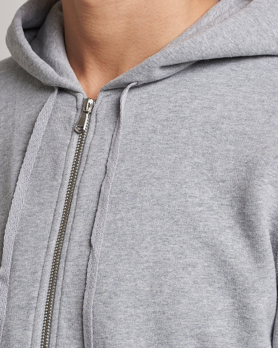 Herre | Gensere | Sunspel | Loopback Full Zip Hoodie Grey Melange