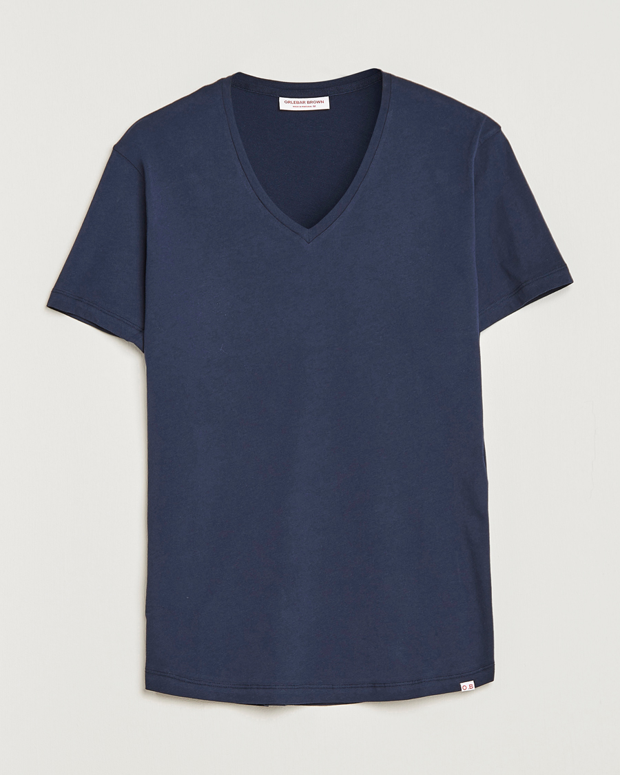 Herre | T-Shirts | Orlebar Brown | OB V-Neck Tee Navy