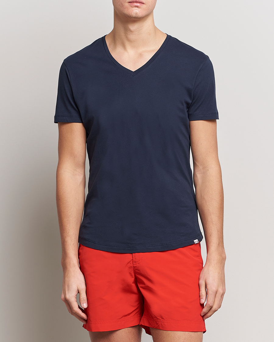 Herre |  | Orlebar Brown | OB V-Neck Tee Navy