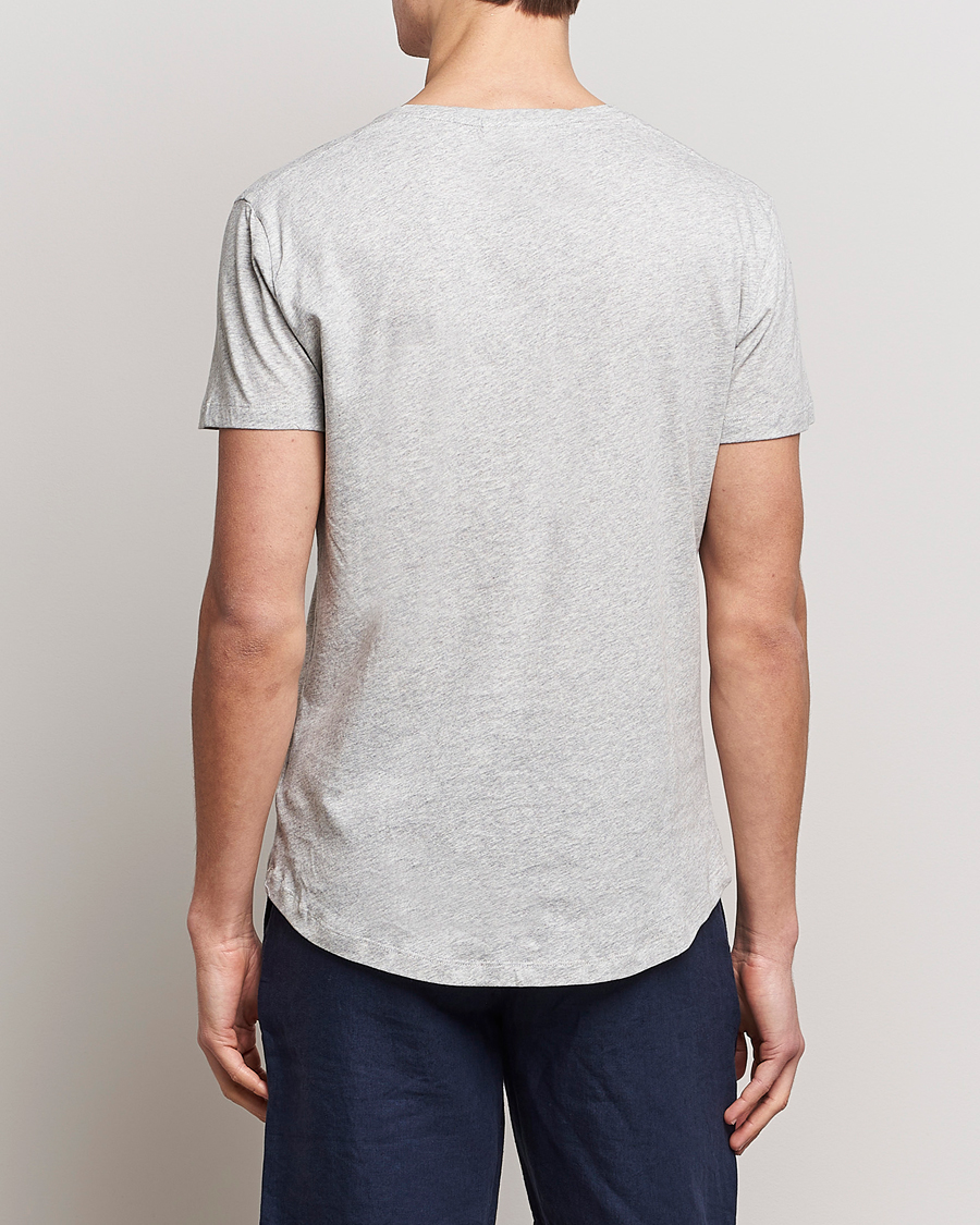 Herre | T-Shirts | Orlebar Brown | OB V-Neck Tee Grey Melange