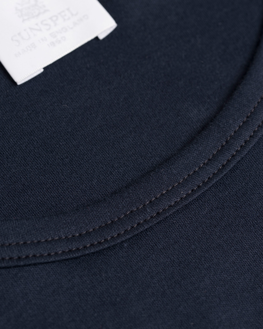 Herre | T-Shirts | Sunspel | Sea Island Cotton Tee Navy