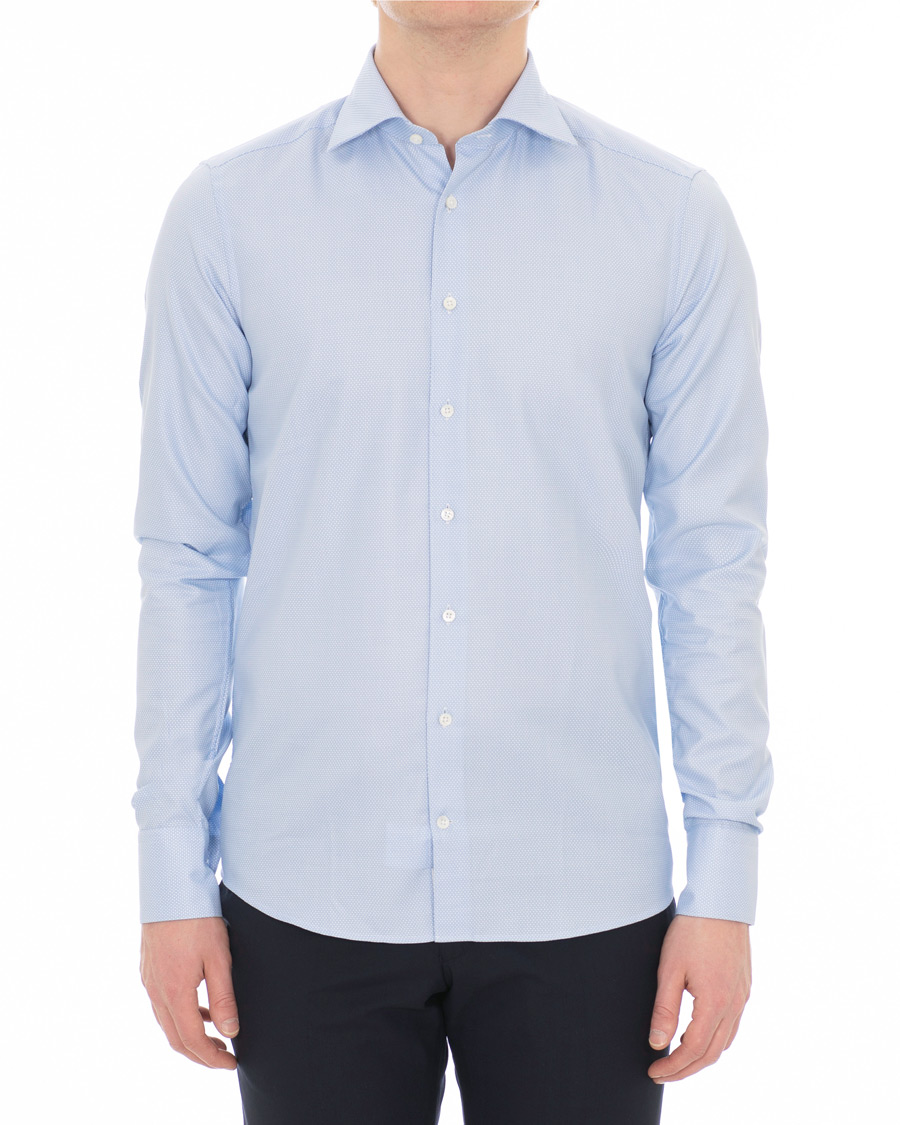 Herre | Skjorter | Stenströms | Superslim Structured Shirt Blue/White