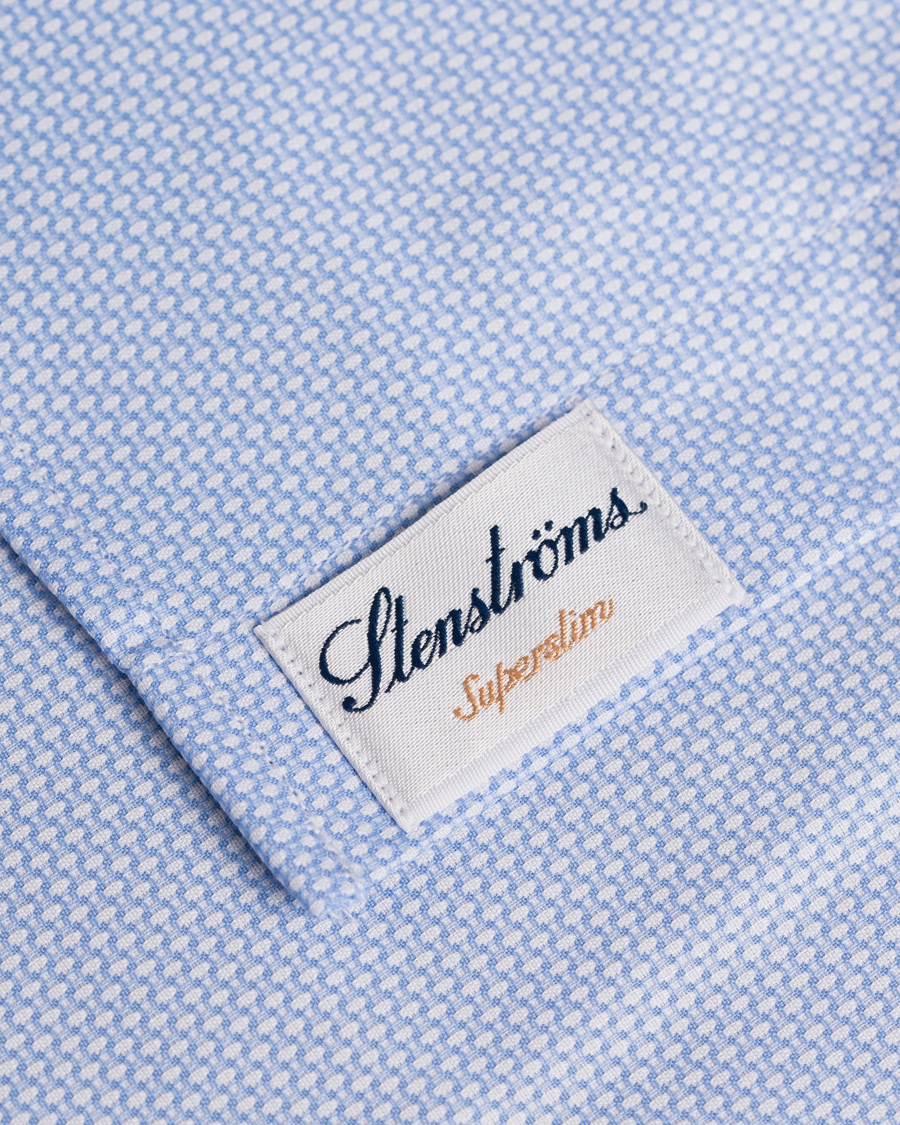 Herre | Skjorter | Stenströms | Superslim Structured Shirt Blue/White
