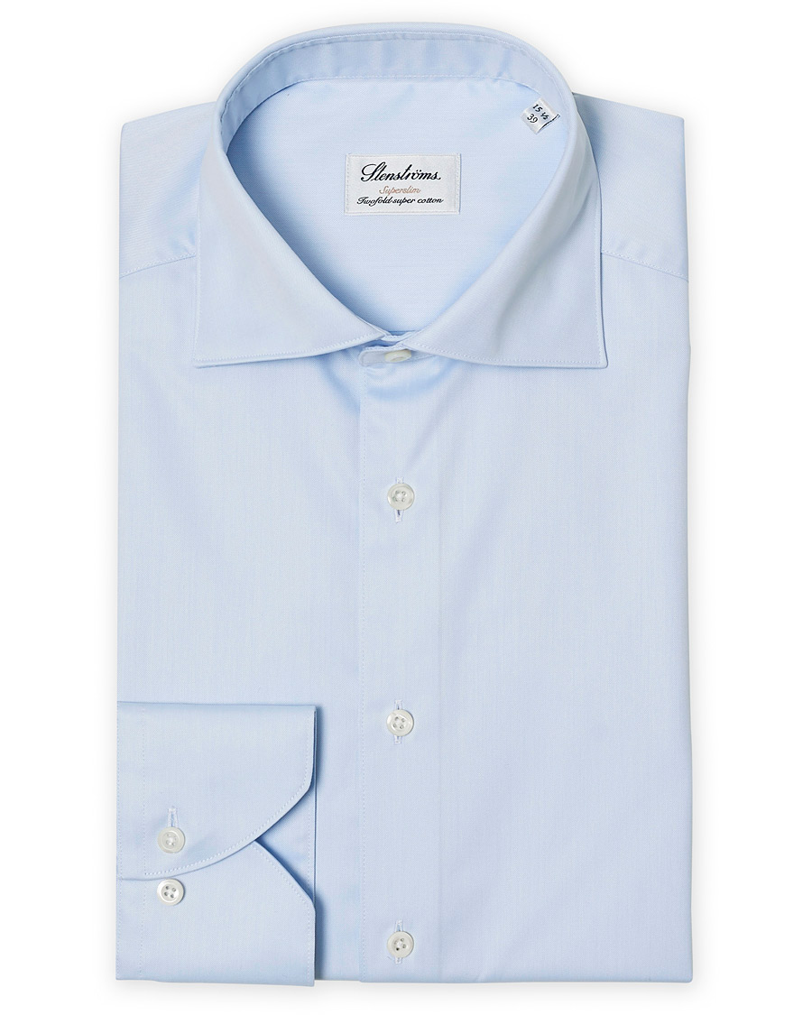 Herre |  | Stenströms | Superslim Plain Shirt  Blue