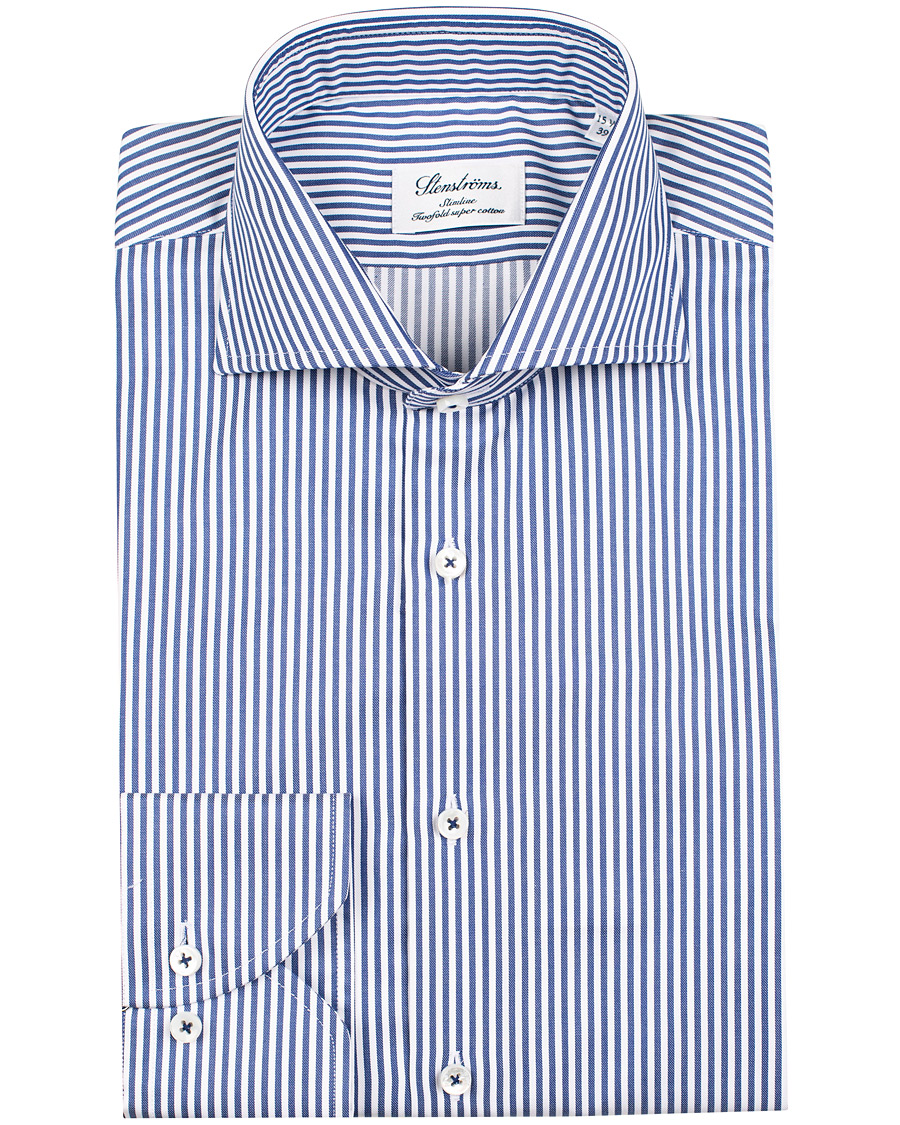 Herre | Skjorter | Stenströms | Slimline Stripe Shirt Blue/White