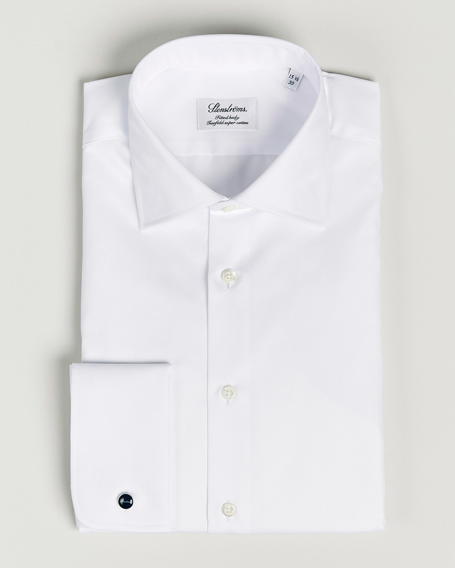 Herre | Skjorter | Stenströms | Fitted Body Double Cuff White