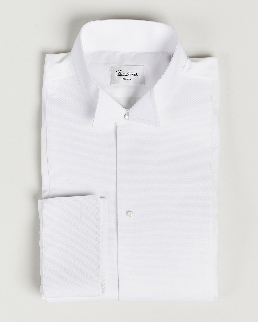 Herre | Smokingskjorte | Stenströms | Slimline Astoria Stand Up Collar Evening Shirt White