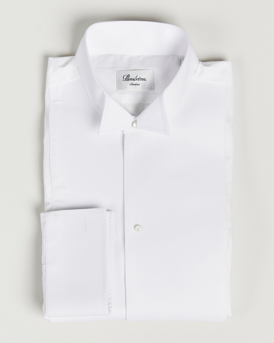 Herre | Skjorter | Stenströms | Slimline Astoria Stand Up Collar Evening Shirt White 43 - XL