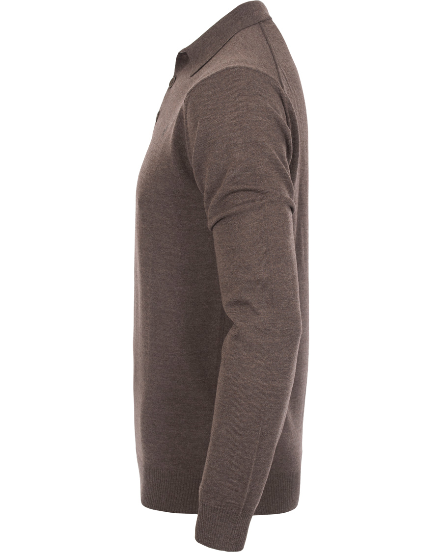 Herre | Gensere | Morris Heritage | Knitted Polo Shirt Brown