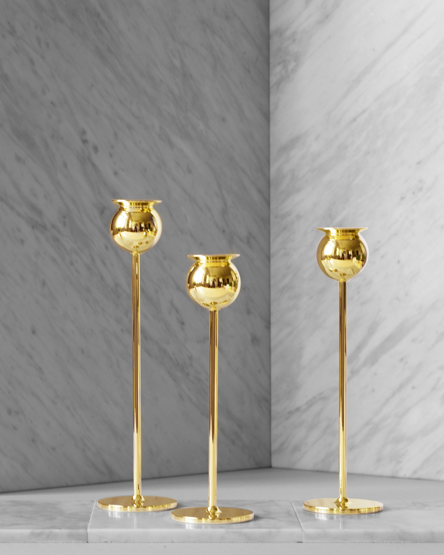 Herre | Gaver | Skultuna | The Tulip Candlestick Brass Set of Three