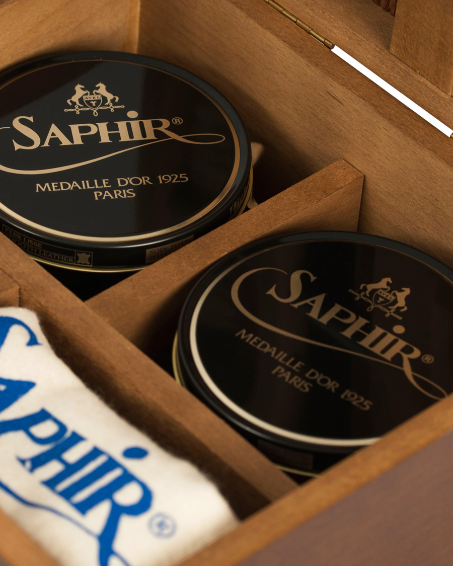 Herre | Skopleie | Saphir Medaille d'Or | Shoemakers Shoe Polish Box Wood