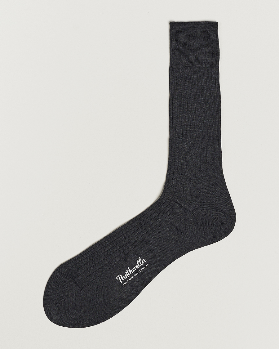 Herre | Undertøy | Pantherella | Vale Cotton Socks Dark Grey