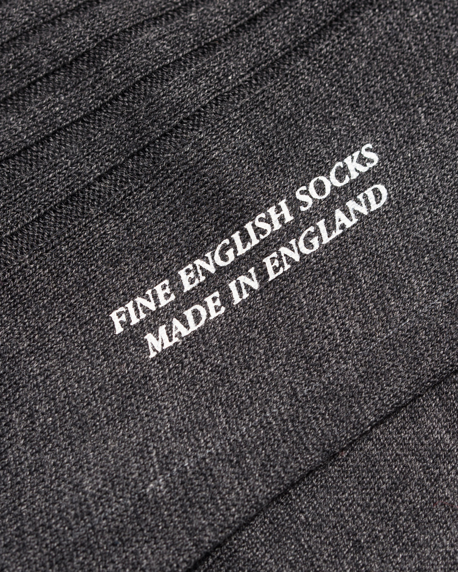 Herre | Undertøy | Pantherella | Vale Cotton Socks Dark Grey