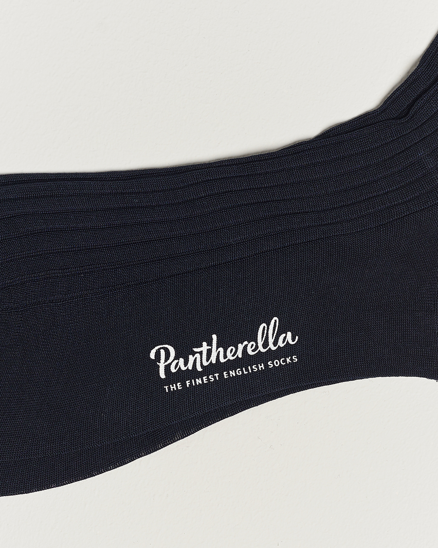 Herre |  | Pantherella | Vale Cotton Long Socks Navy
