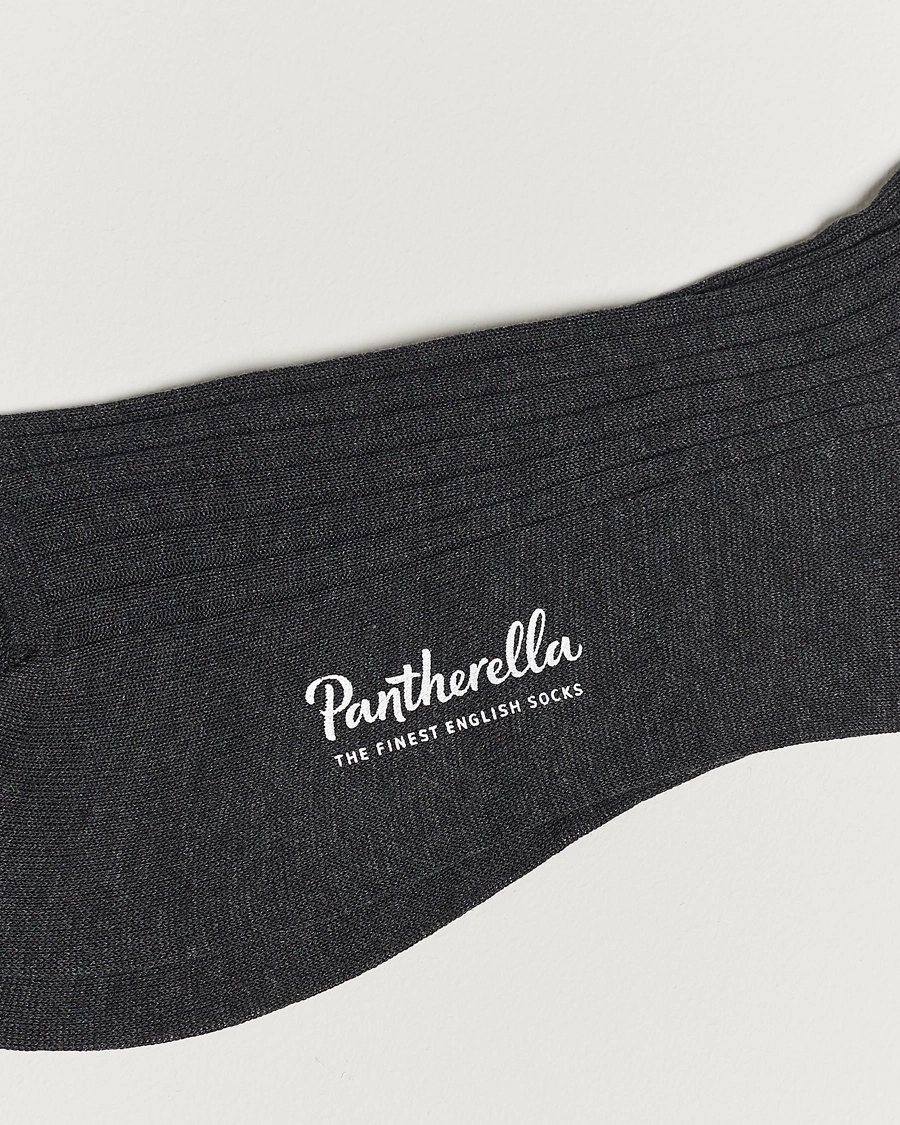 Herre | Undertøy | Pantherella | Vale Cotton Long Socks Dark Grey