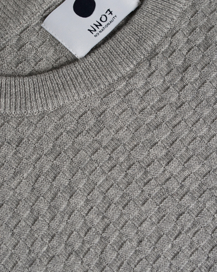 Herre | Gensere | NN07 | Albert Cotton Sweater Light Grey Melange