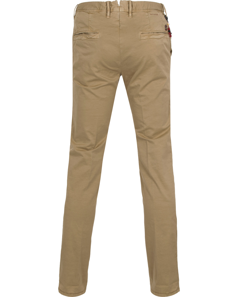 Herre | Bukser | Incotex | Slim Fit Stretch Slacks Khaki