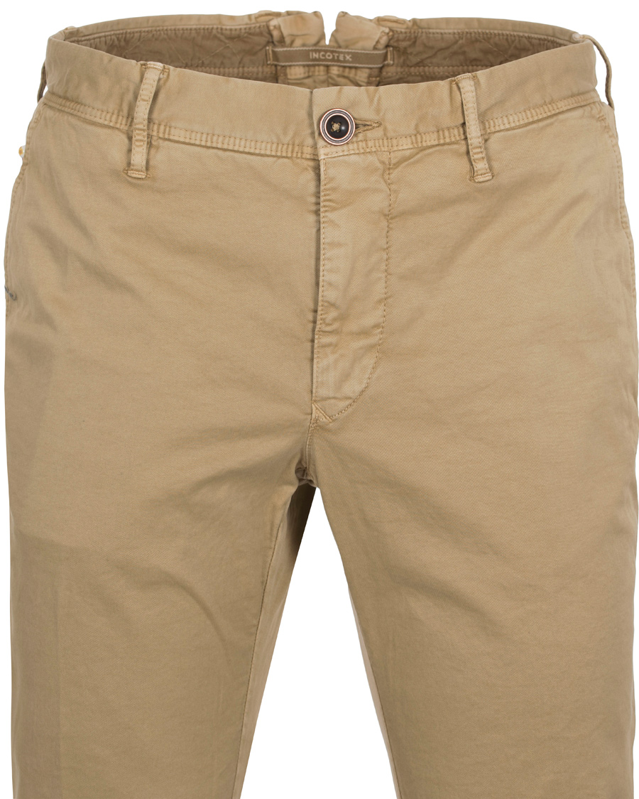 Herre | Bukser | Incotex | Slim Fit Stretch Slacks Khaki