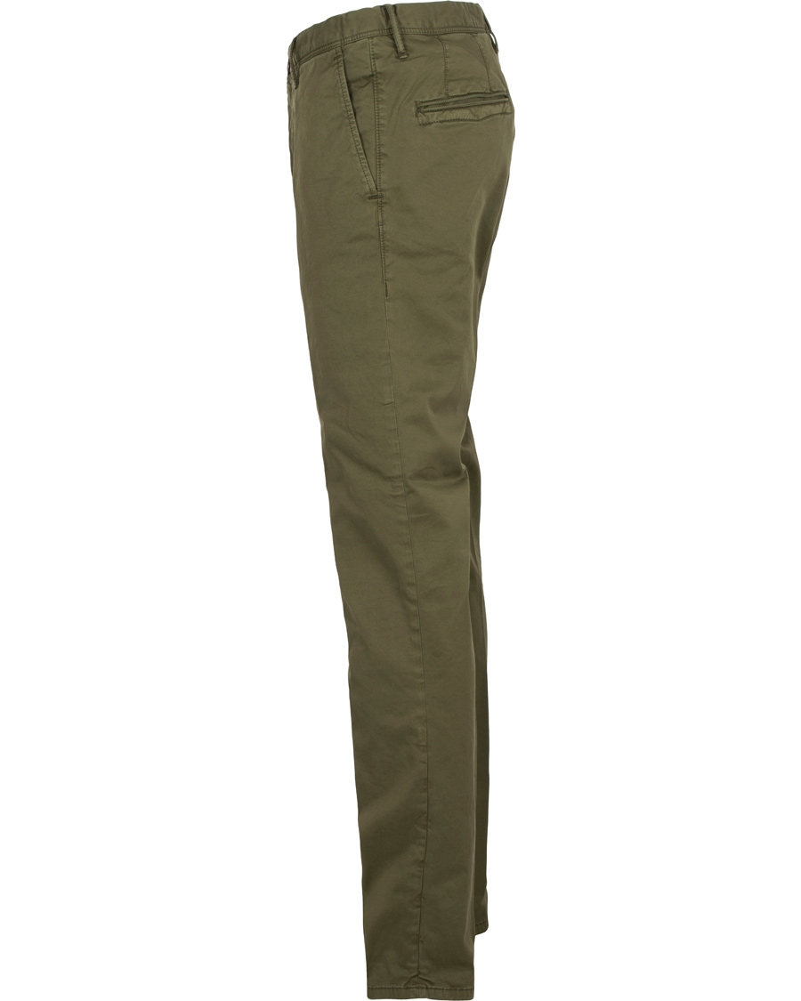 Herre | Bukser | Incotex | Slim Fit Stretch Slacks Army Green