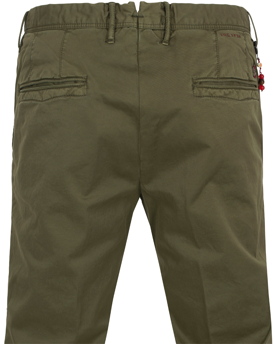 Herre | Bukser | Incotex | Slim Fit Stretch Slacks Army Green