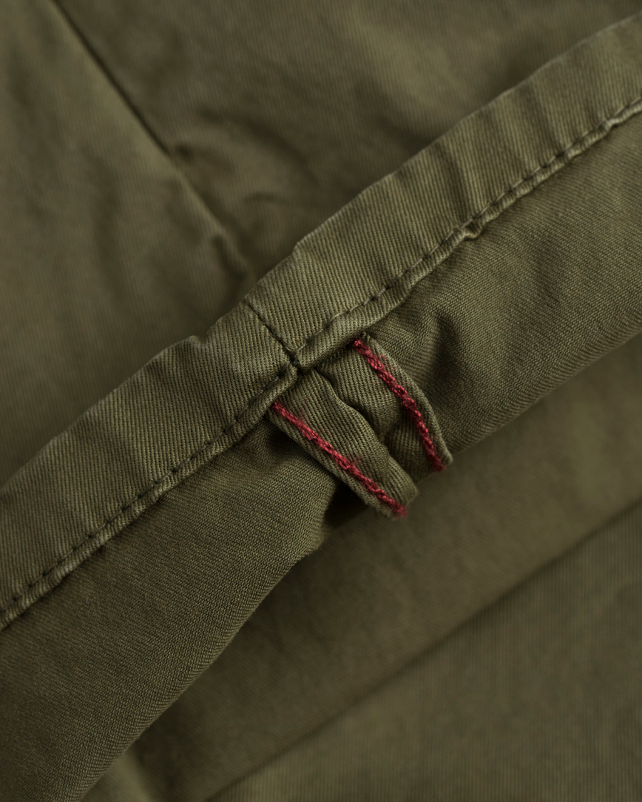 Herre | Bukser | Incotex | Slim Fit Stretch Slacks Army Green