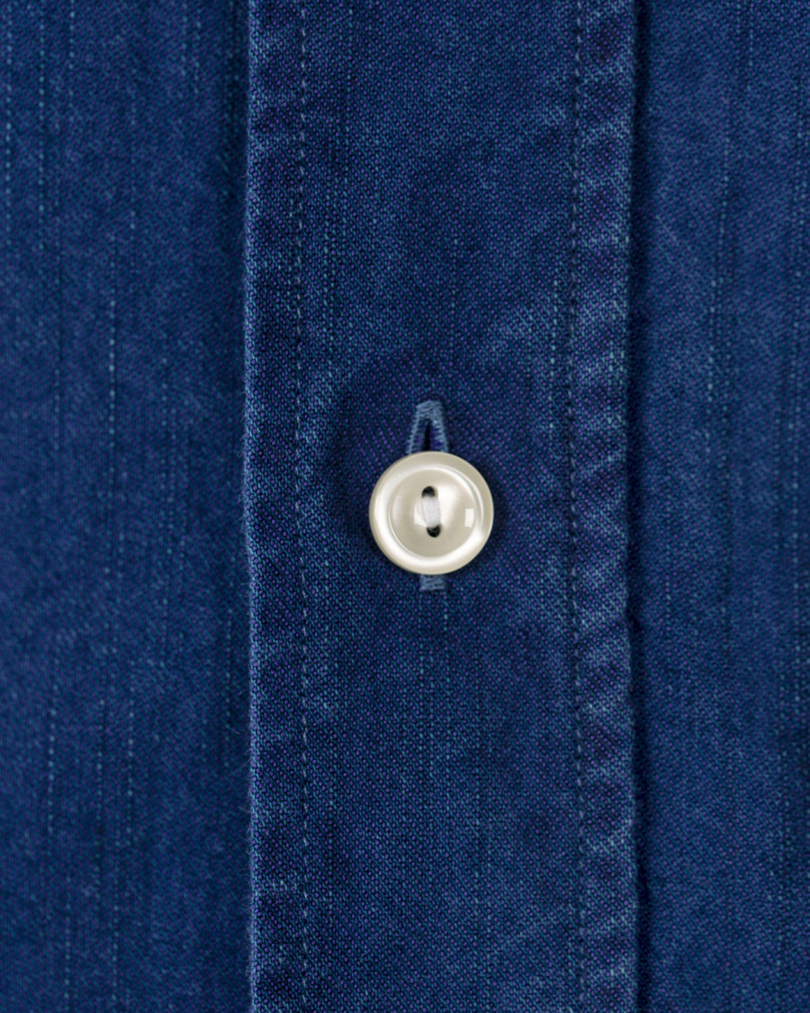 Herre | Skjorter | Eton | Slim Fit Green Ribbon Denim BD Shirt Blue