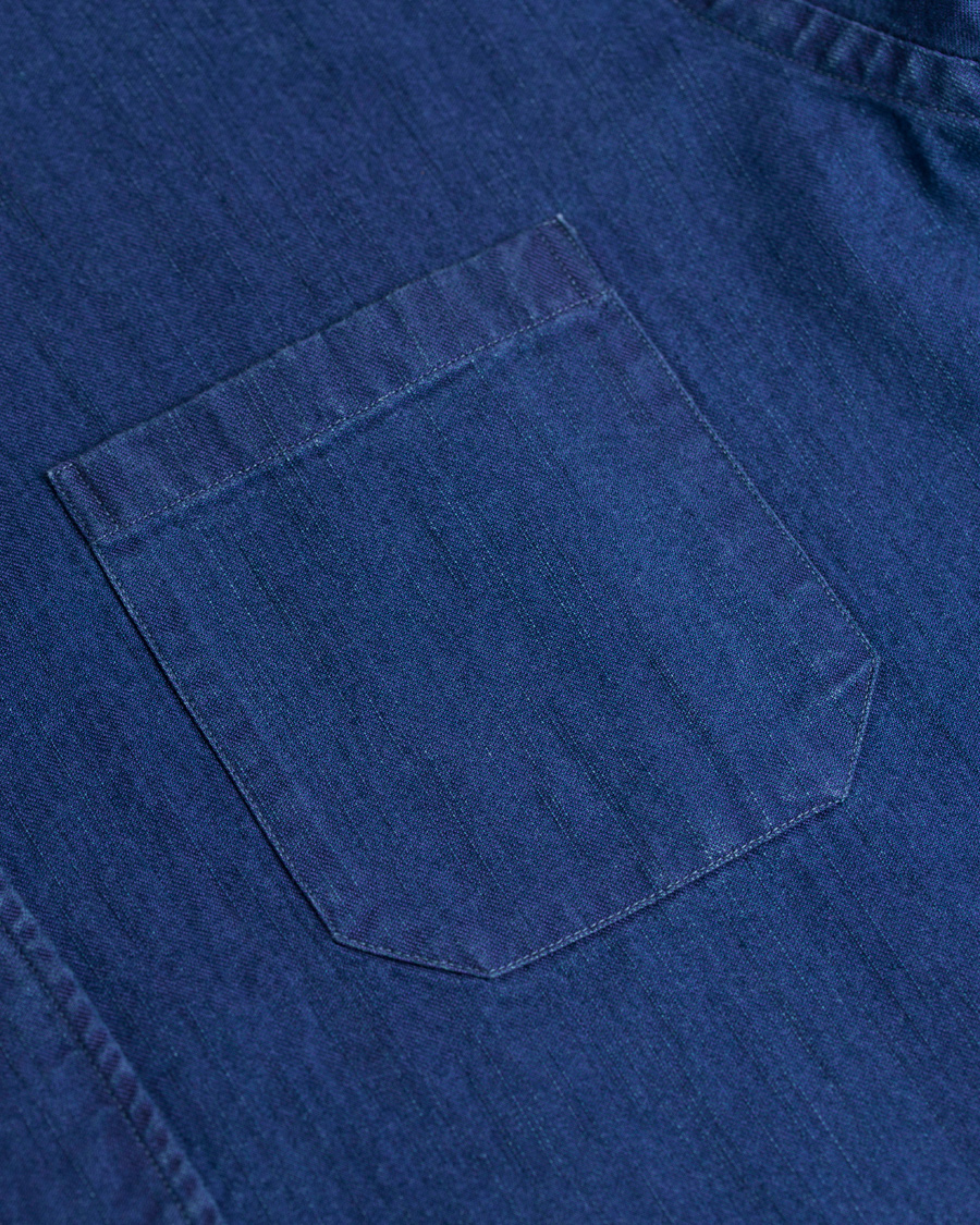 Herre | Skjorter | Eton | Slim Fit Green Ribbon Denim BD Shirt Blue