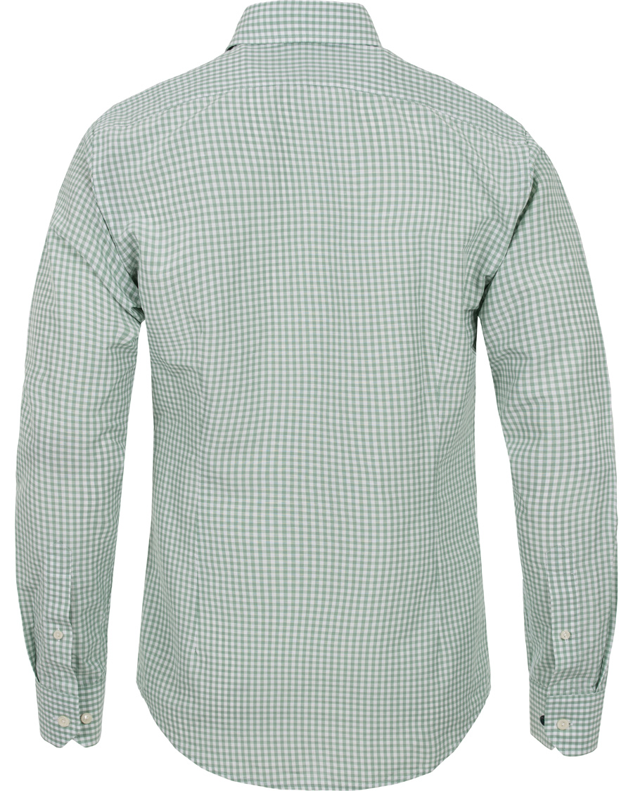 Herre | Skjorter | Eton | Slim Fit Green Ribbon Linen Shirt Green/White