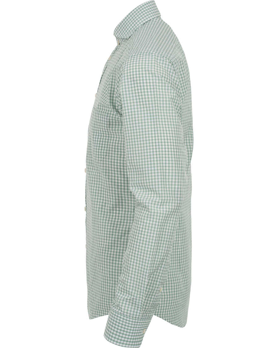 Herre | Skjorter | Eton | Slim Fit Green Ribbon Linen Shirt Green/White